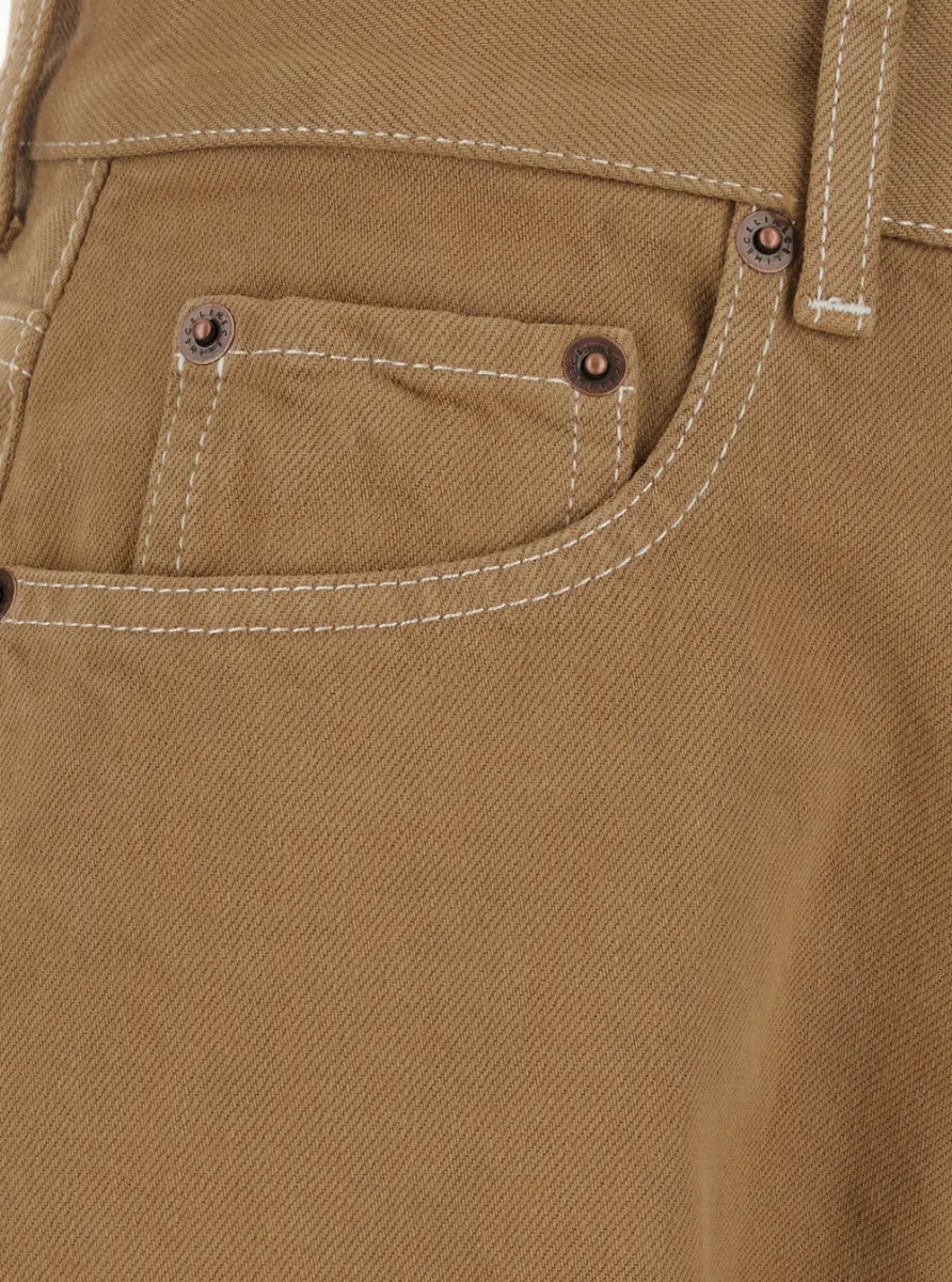 Blugi 'Boyfriend' Beige Jeans with Five-pocket Design and Logo Patch on the Back in cotton for Women - Img 3