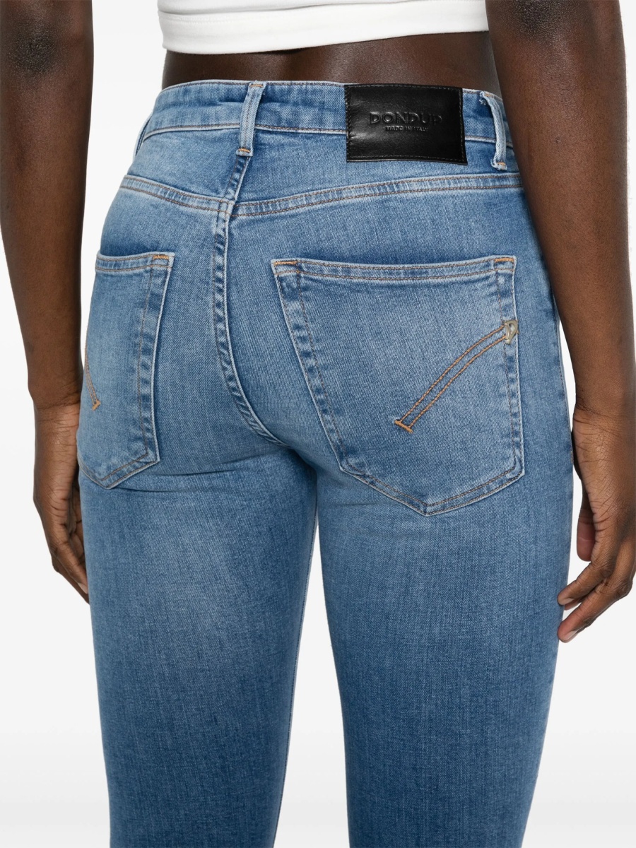 Blugi drepti Dondup albastri din spandex reciclat si bumbac organic - Img 5