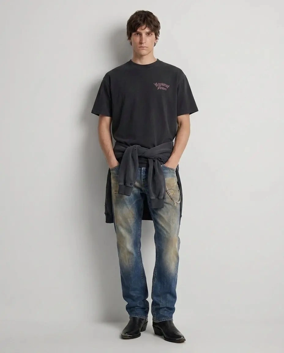 Blugi drepti DSQUARED2 albastri din denim '642' - Img 3