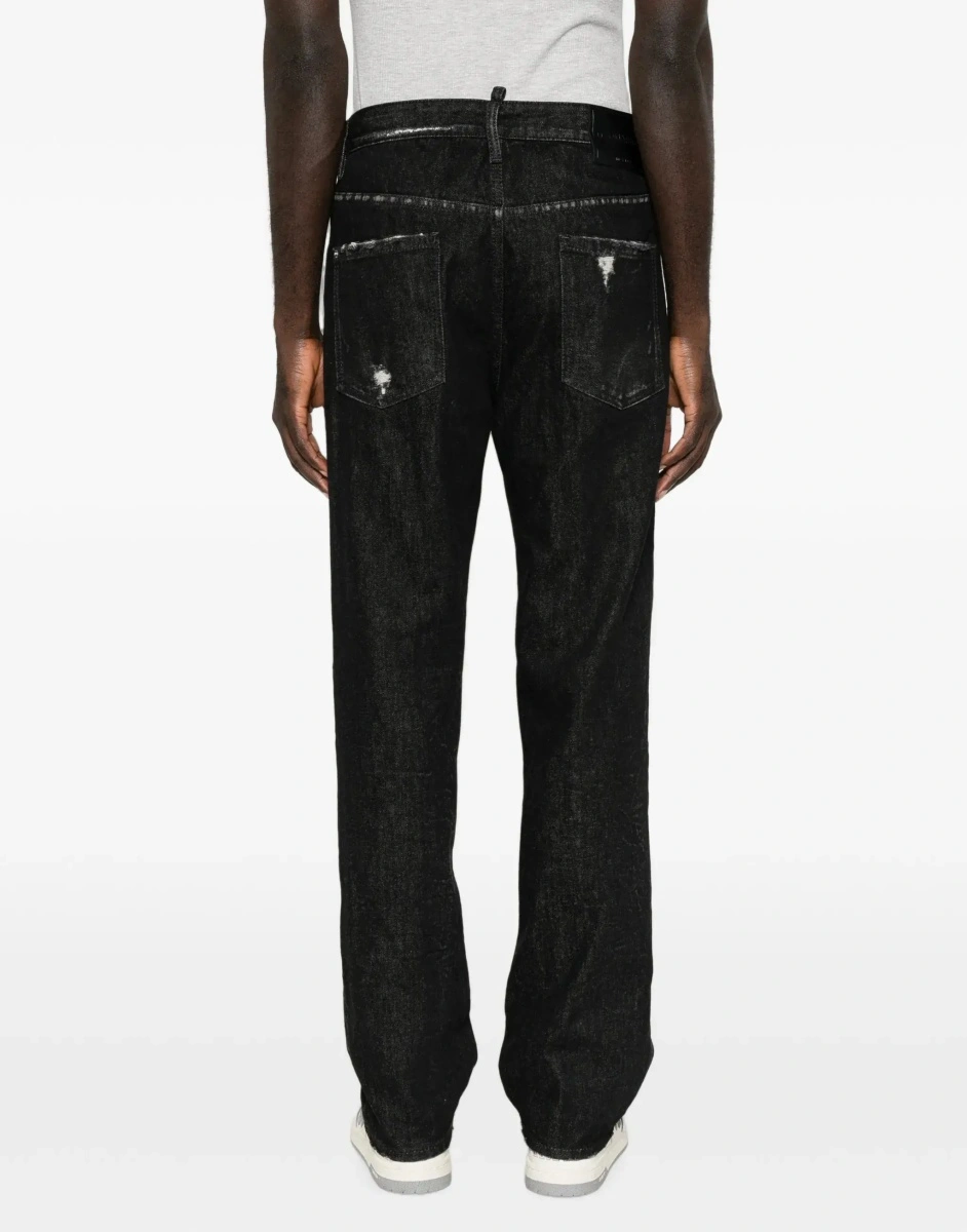 Blugi drepti DSQUARED2 negri din denim - Img 8