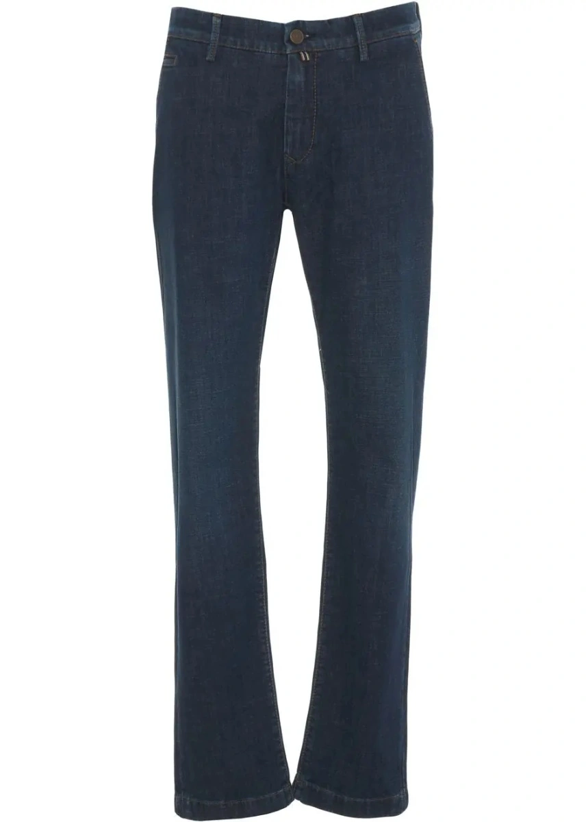 Blugi drepti Jacob Cohen albastri din denim 'Scott' - Img 2