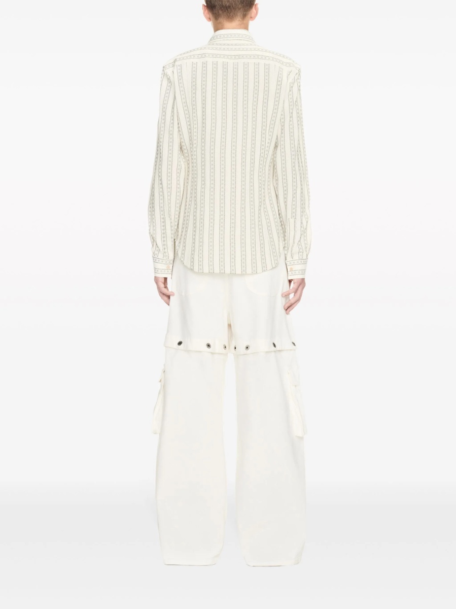 Blugi drepti Off-White albi din elastan si bumbac - Img 4