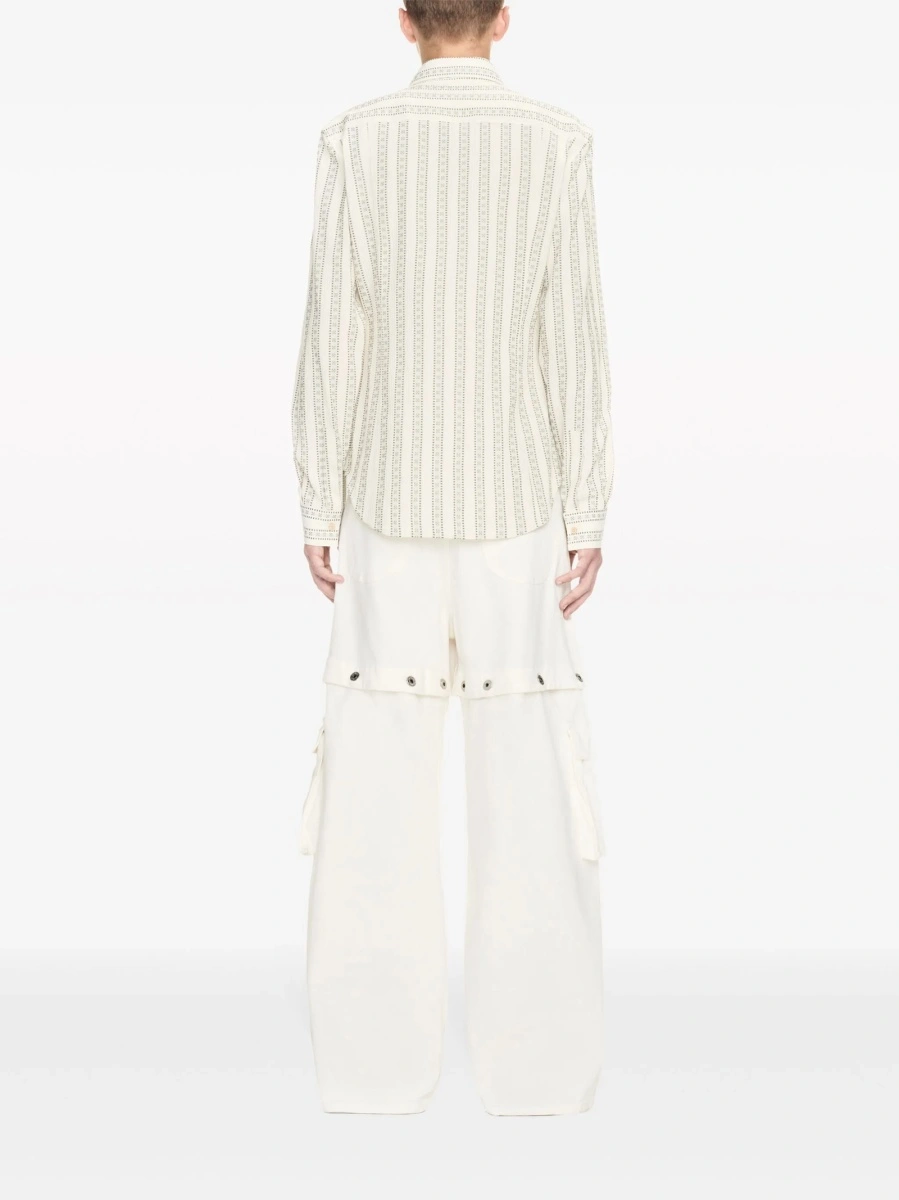 Blugi drepti Off-White albi din elastan si bumbac - Img 4