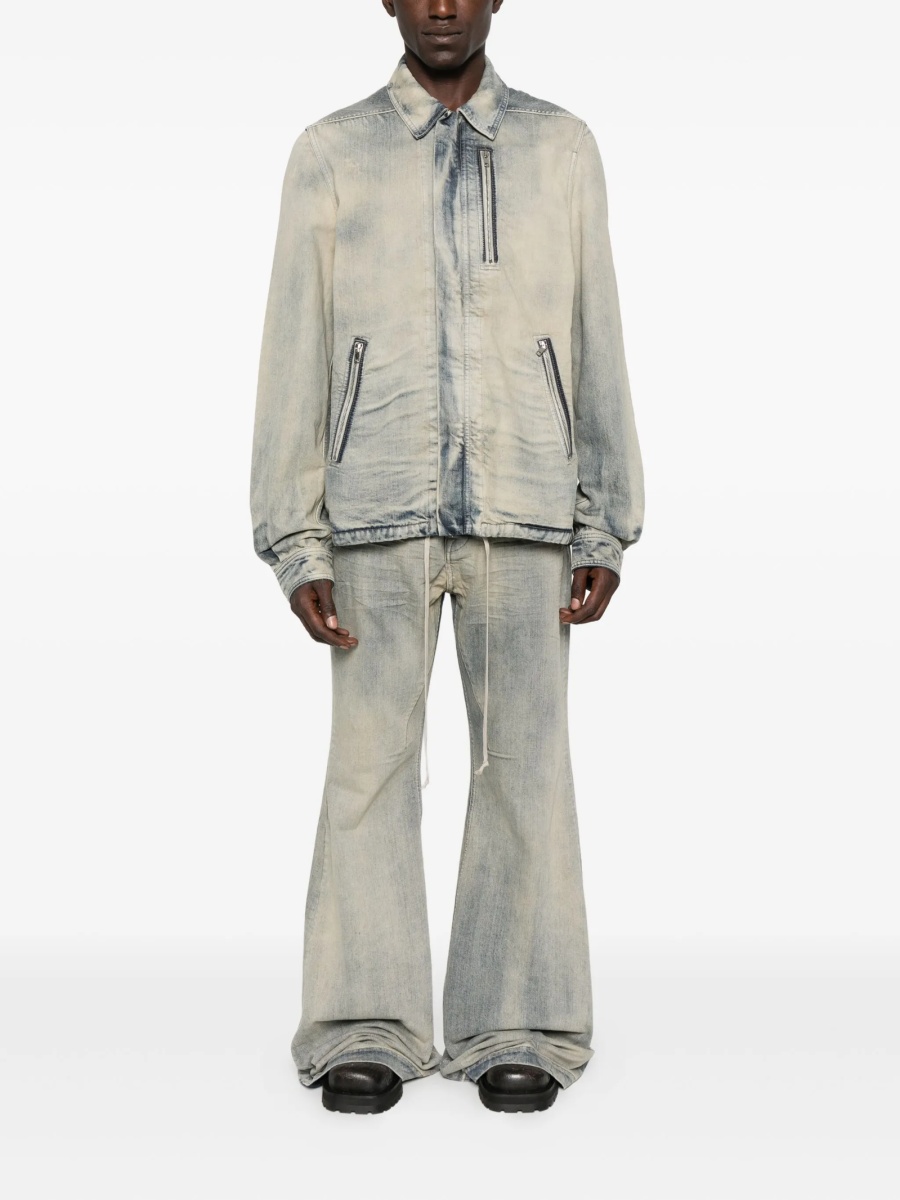 Blugi drepti Rick Owens albastri din bumbac - Img 2