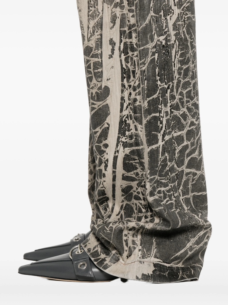 Blugi drepti Rick Owens negri din fibre de cauciuc si bumbac - Img 5
