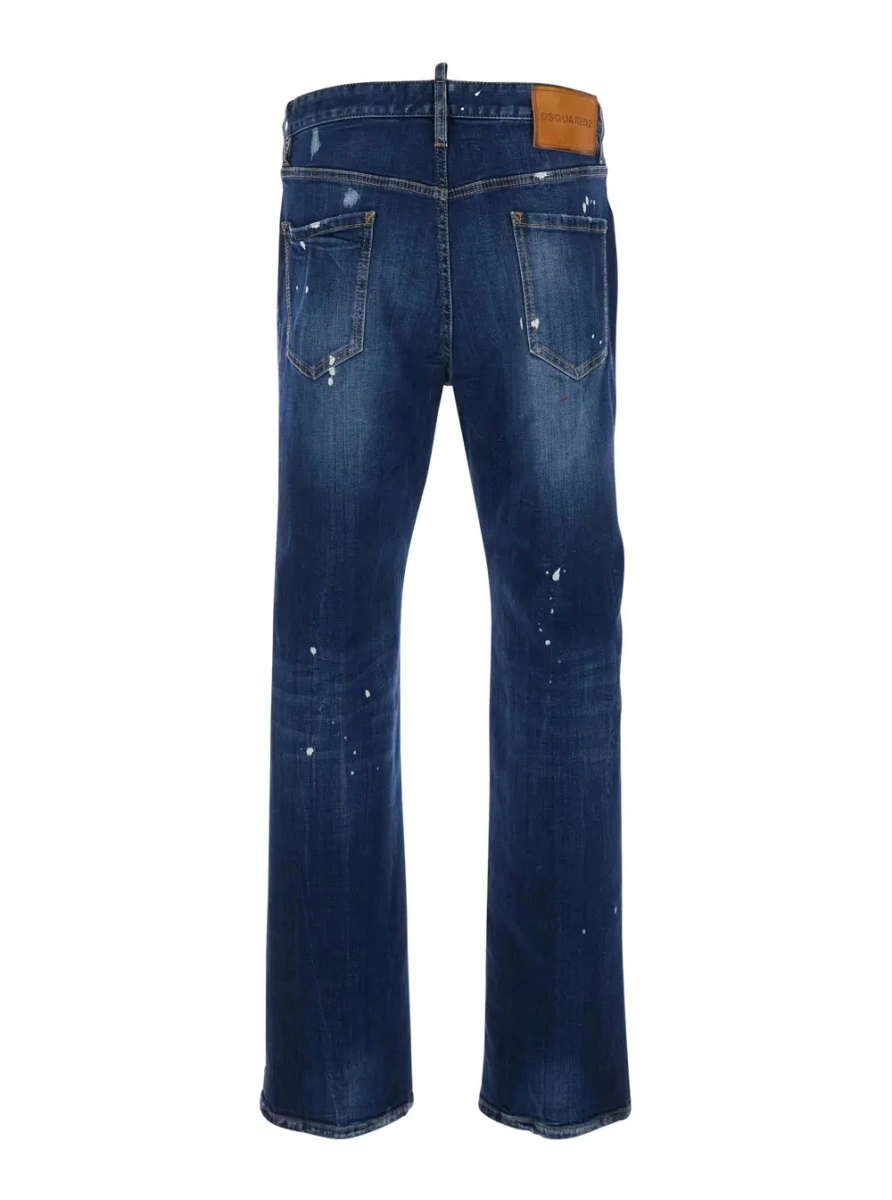Blugi DSQUARED2 albastri din denim '643' - Img 2