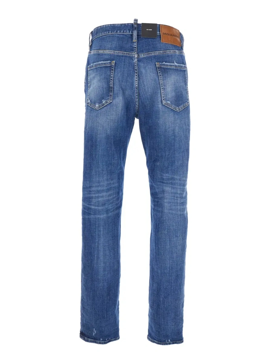 Blugi DSQUARED2 albastri din denim - Img 2