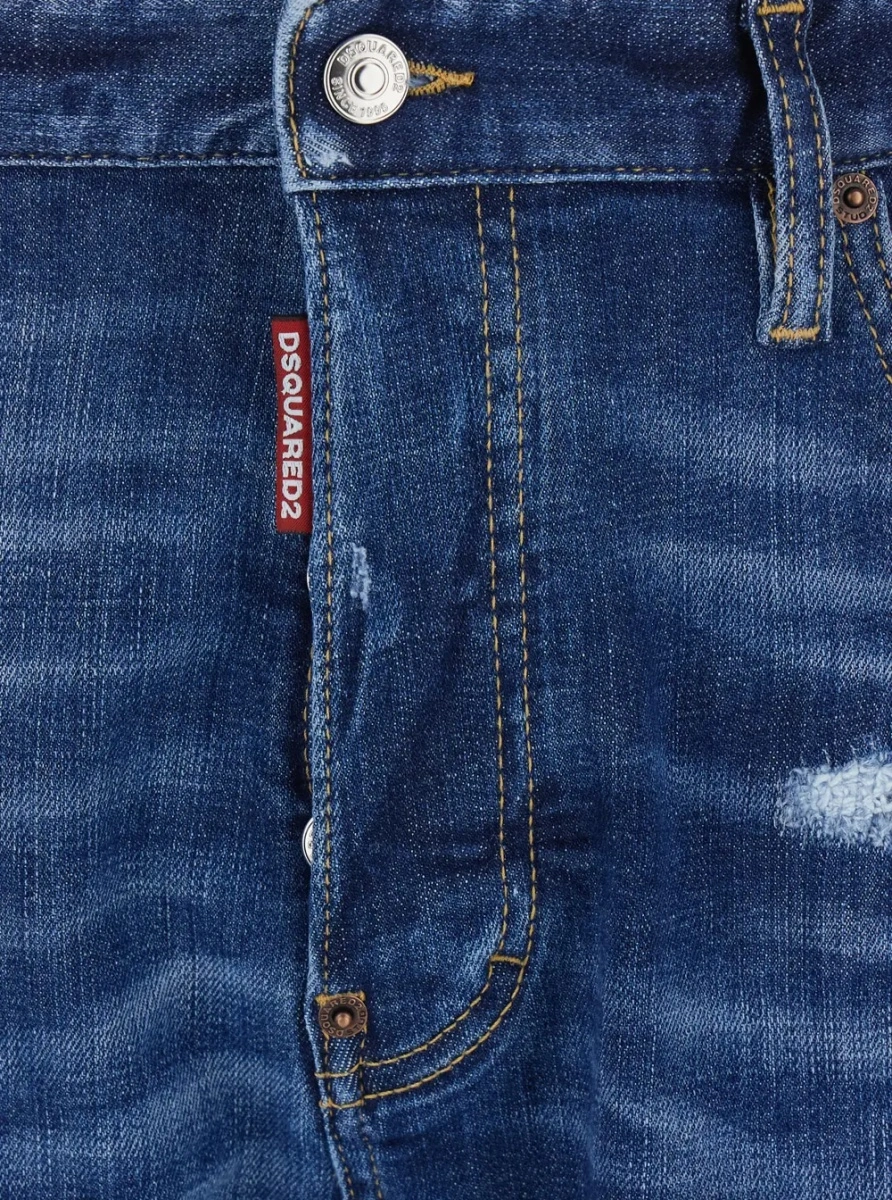 Blugi DSQUARED2 albastri din denim - Img 3