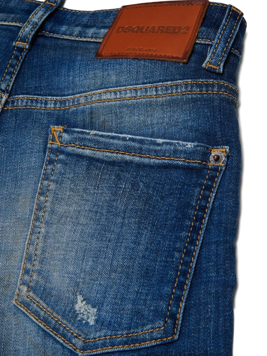Blugi DSQUARED2 albastri din denim - Img 6