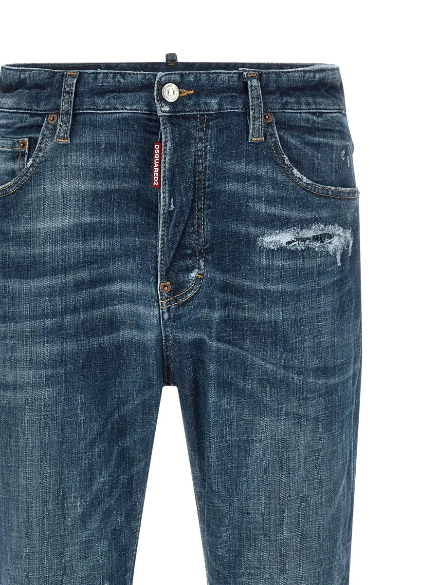 Blugi DSQUARED2 albastri din denim - Img 6