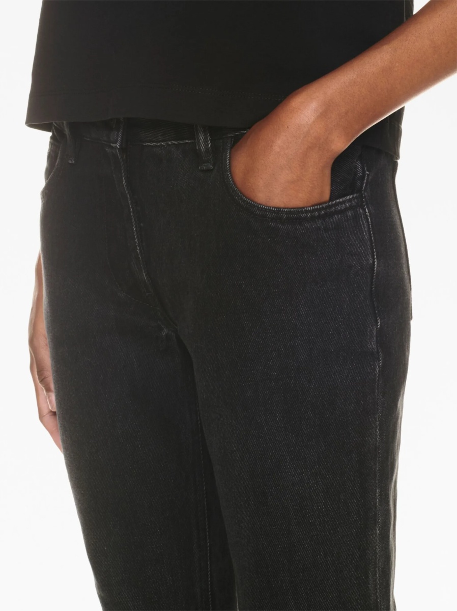 Blugi evazati Off-White negri din bumbac - Img 5