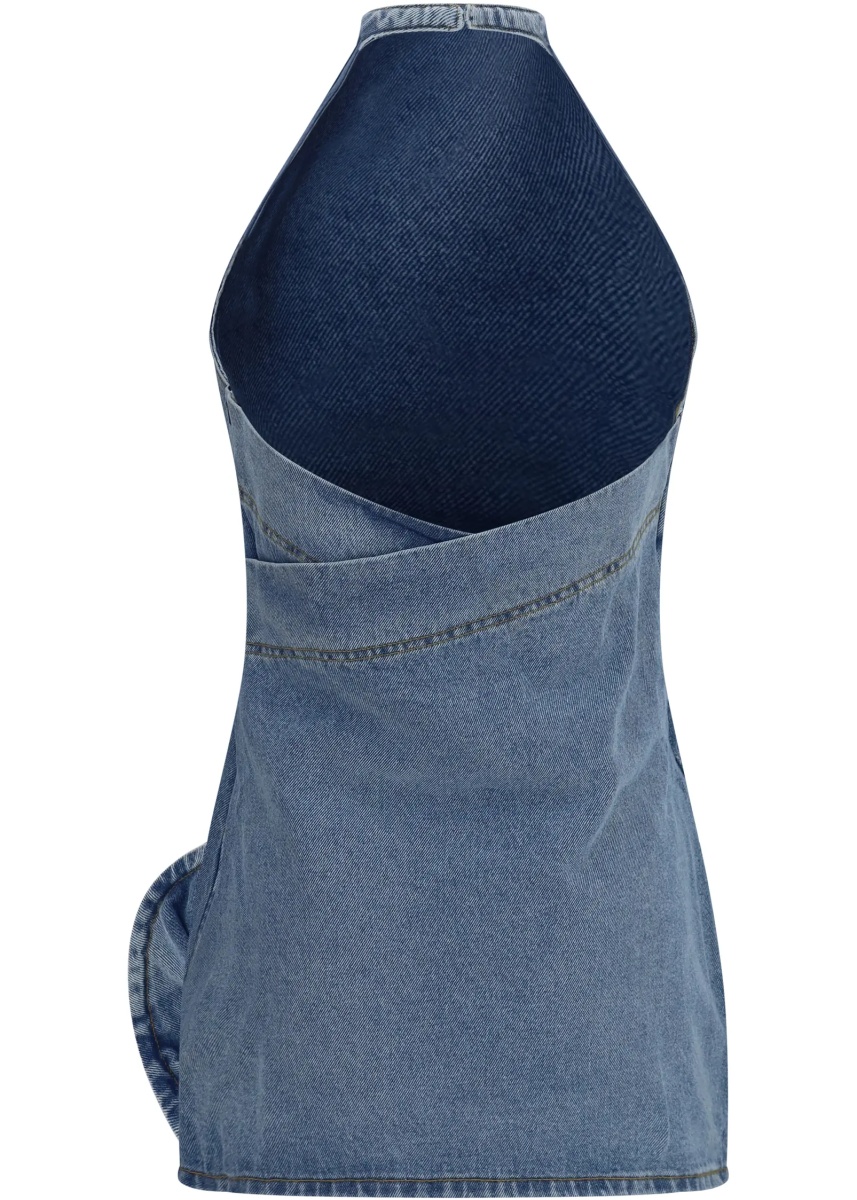 Blugi Halterneck denim mini Dress - Img 2