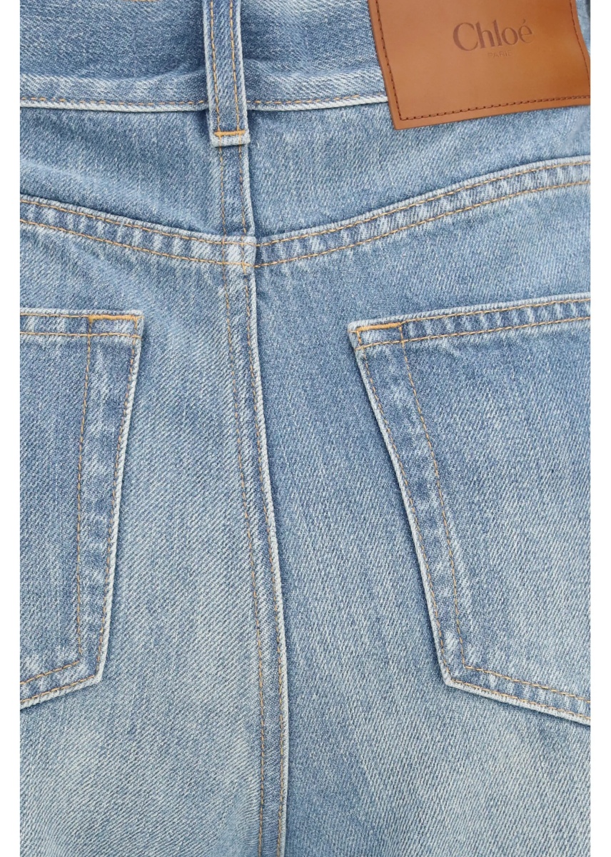 Blugi High-rise wide-leg denim Jeans - Img 3