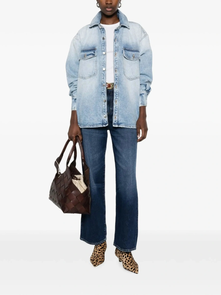 Blugi Icon Denim albastri din denim - Img 4