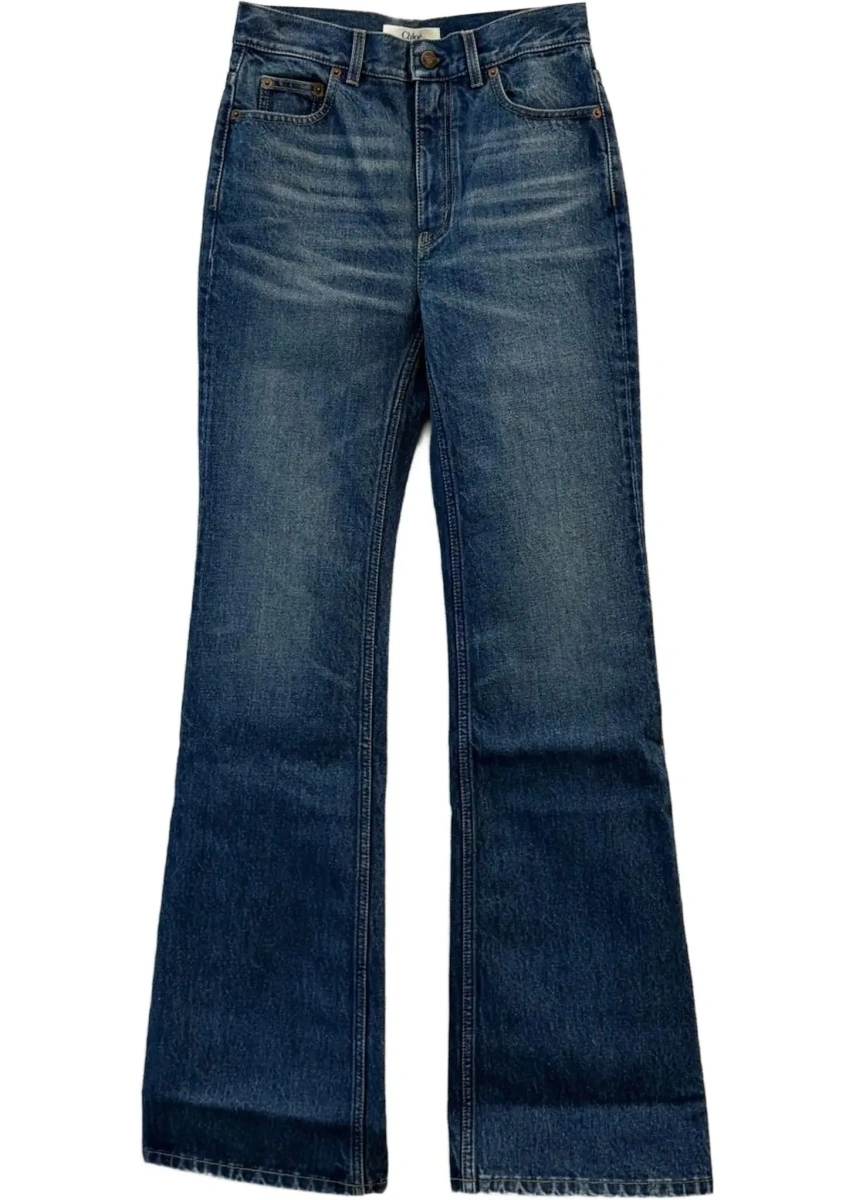 Blugi Jeans flared in organic cotton denim - Img 5