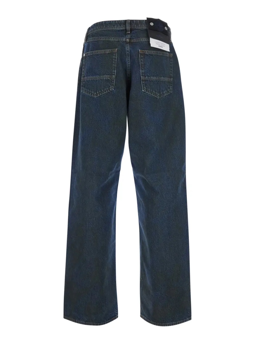 Blugi Loose Denim with pockets and brown patch for men - Img 2
