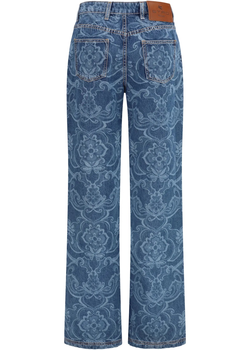 Blugi Ornamental jacquard denim Jeans - Img 2