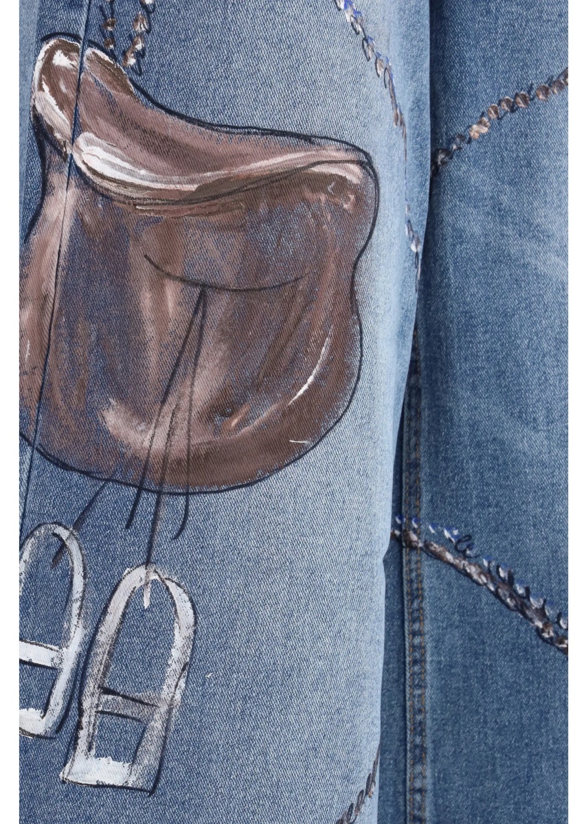 Blugi Palazzo Long painted Jeans in regular fit - Img 3