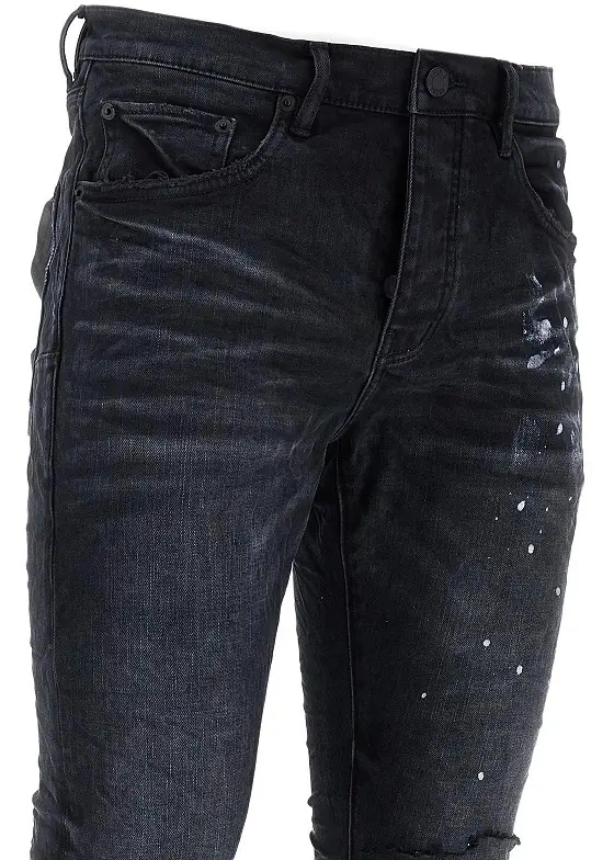 Blugi PURPLE BRAND negri din denim - Img 2
