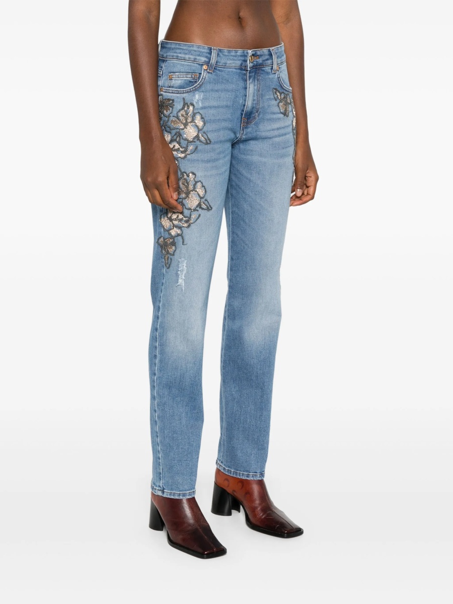 Blugi Skinny Ermanno Scervino albastri din elastan si polyester - Img 3