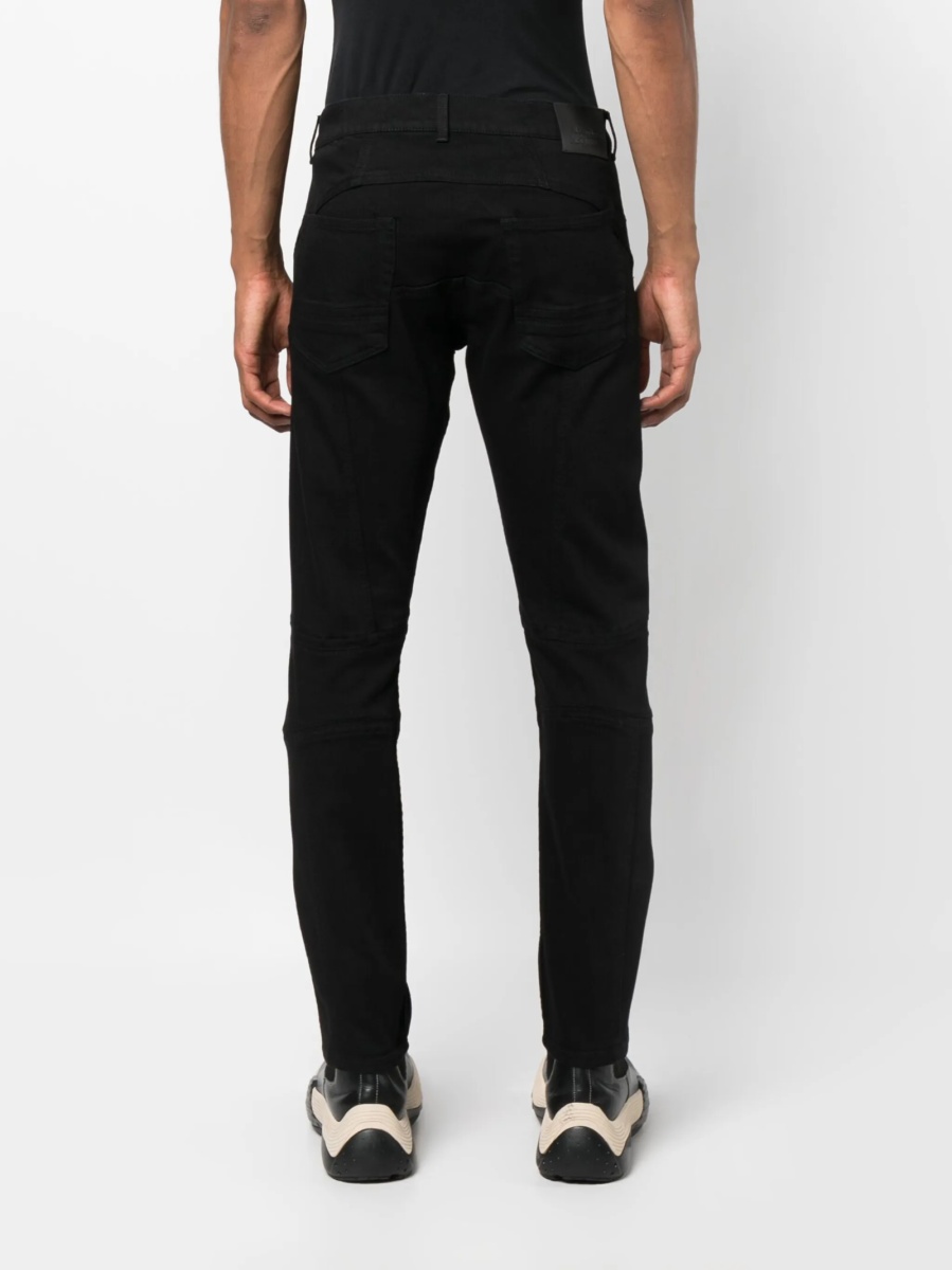 Blugi slim fit Alexander McQueen negri din bumbac si elastan - Img 4