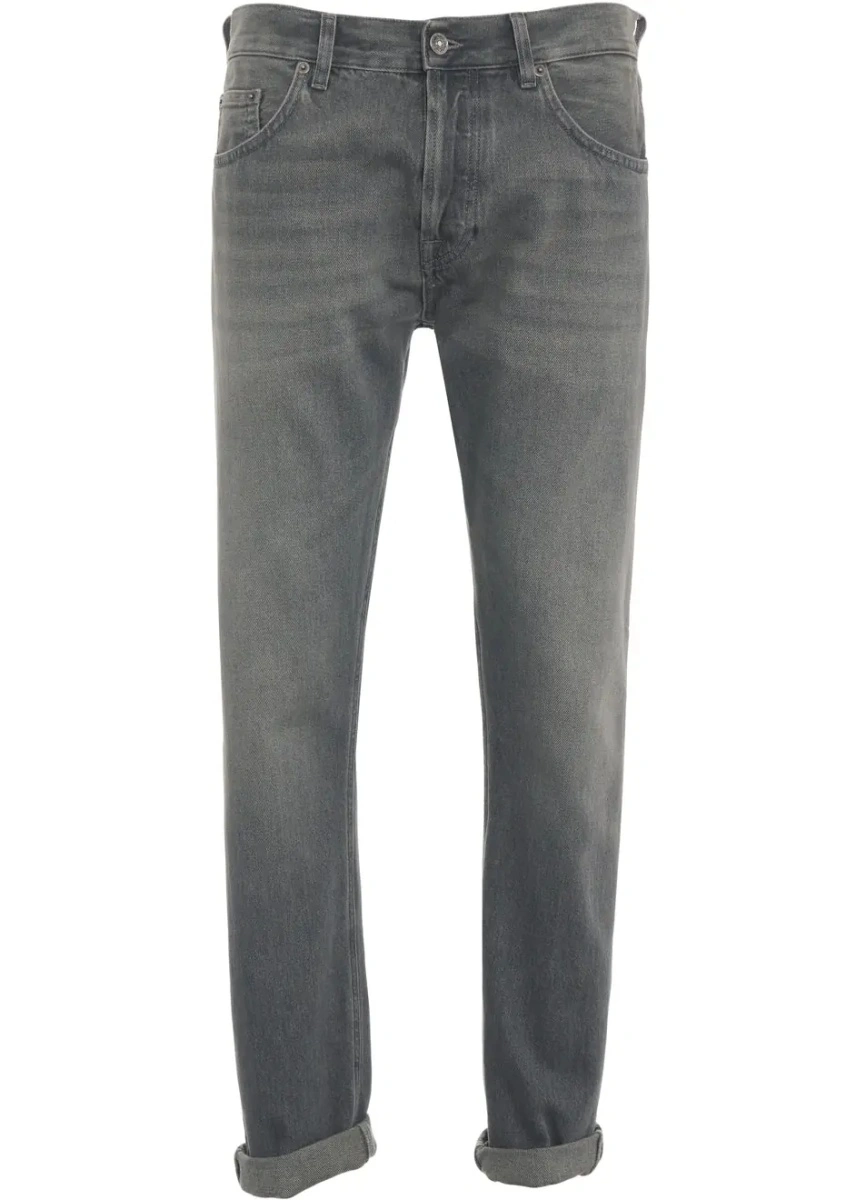 Blugi slim fit Dondup gri din bumbac - Img 2
