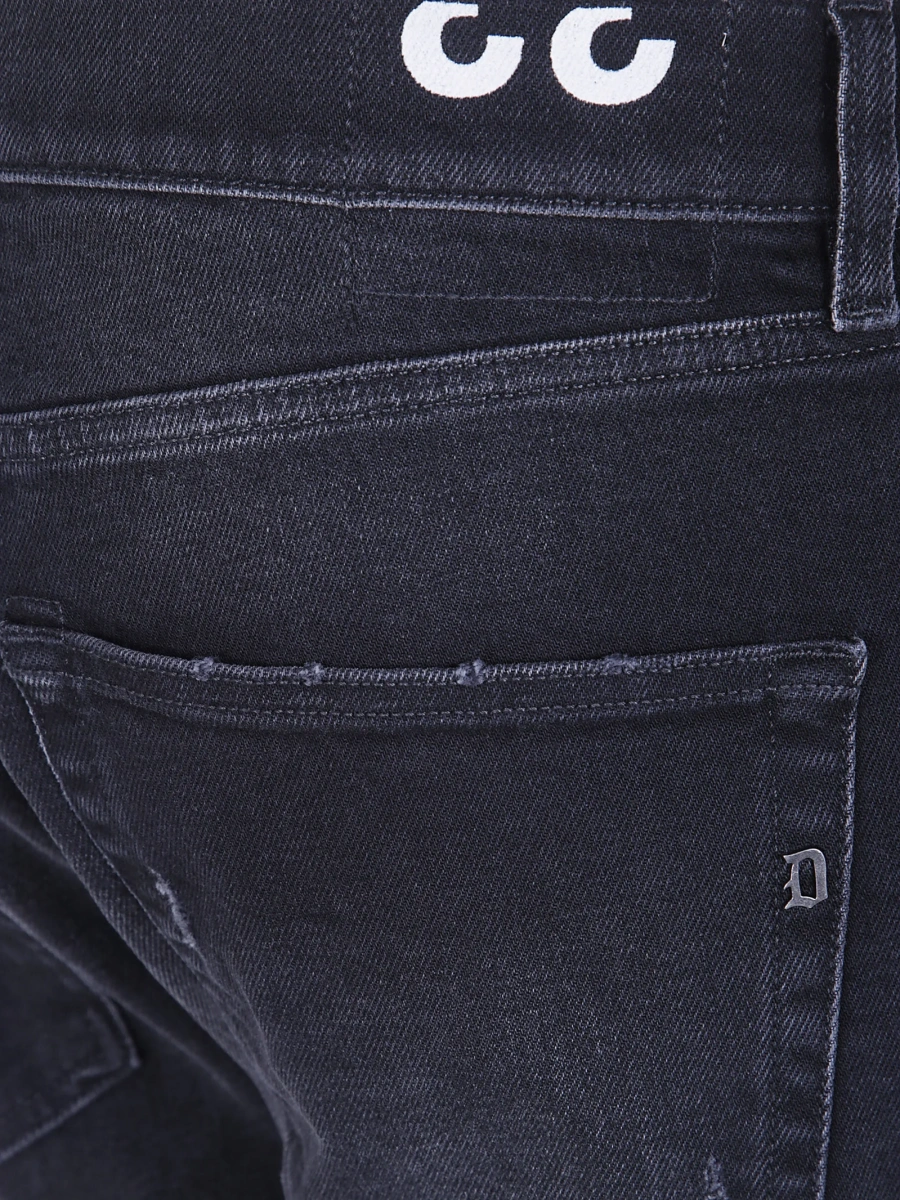 Blugi slim fit Dondup negri din elastan si bumbac - Img 3