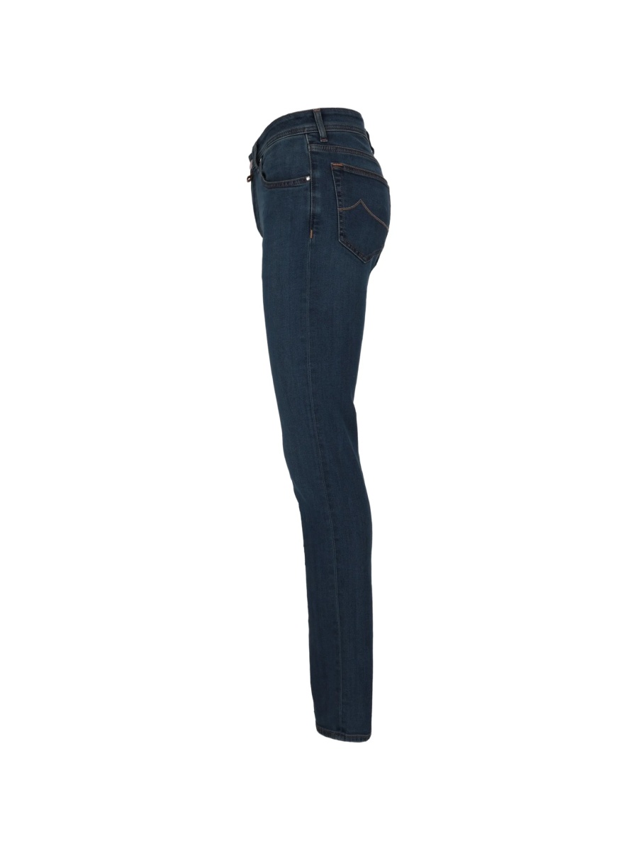 Blugi slim fit Jacob Cohen albastri din elastan si lyocell - Img 3