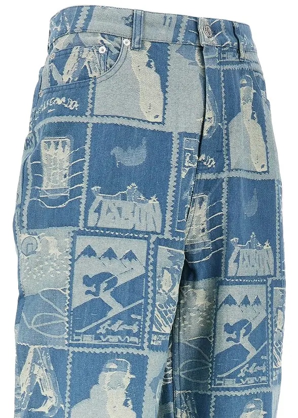 Blugi Stamp jacquard denim jeans - Img 2
