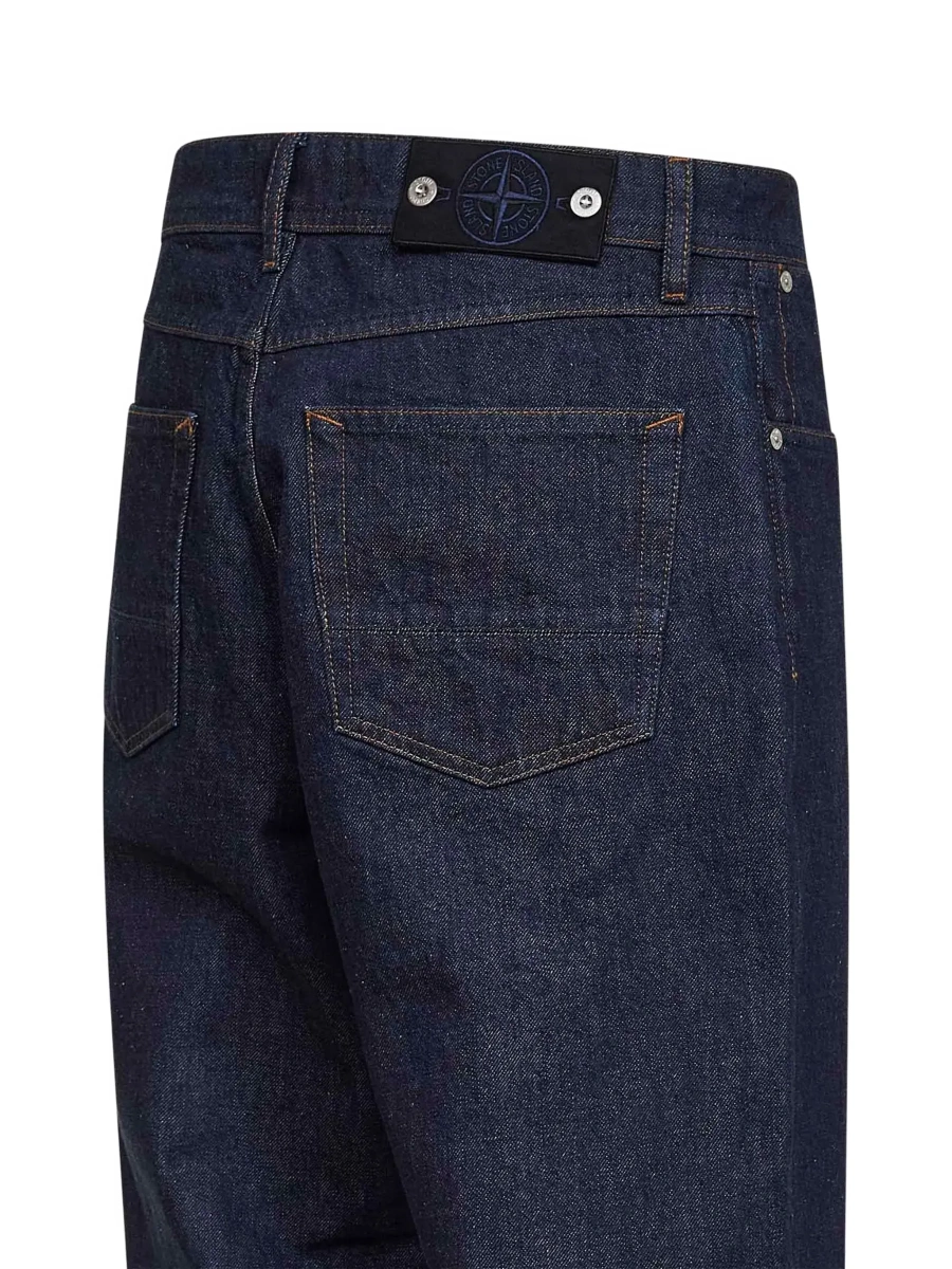 Blugi Stone Island albastri din denim - Img 5