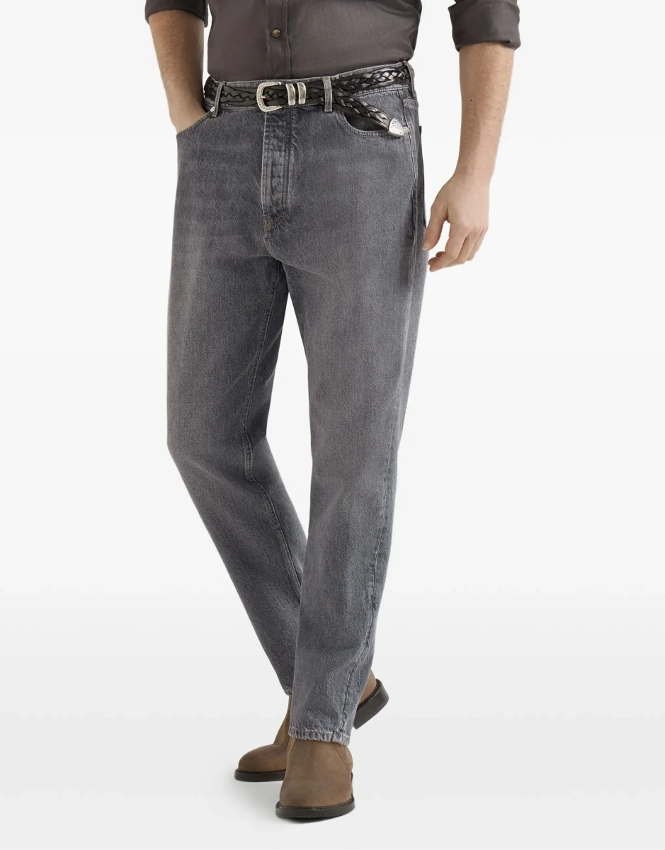 Blugi Straight-leg turn-up Jeans - Img 4