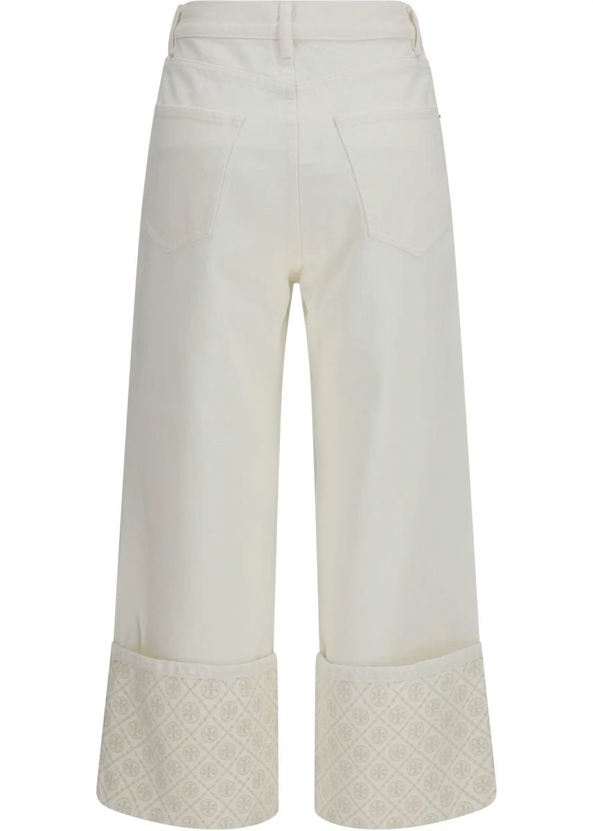 Blugi T Monogram Contrast Cuff Straight-Leg Jeans - Img 2