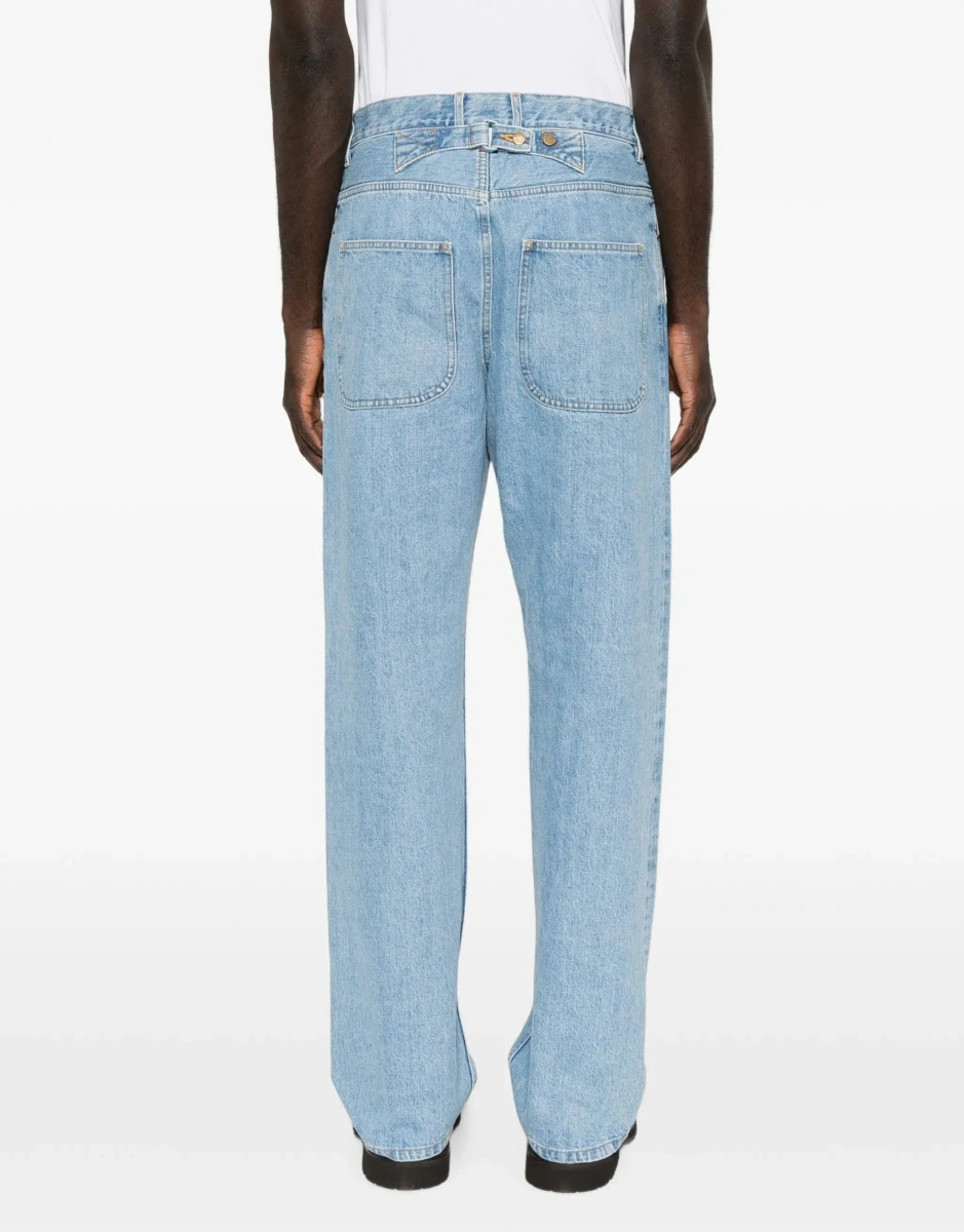 Blugi Thom Browne albastri din denim - Img 6