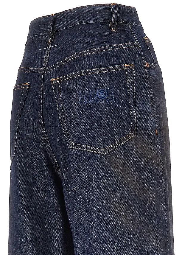 Blugi Used effect wide leg jeans - Img 4