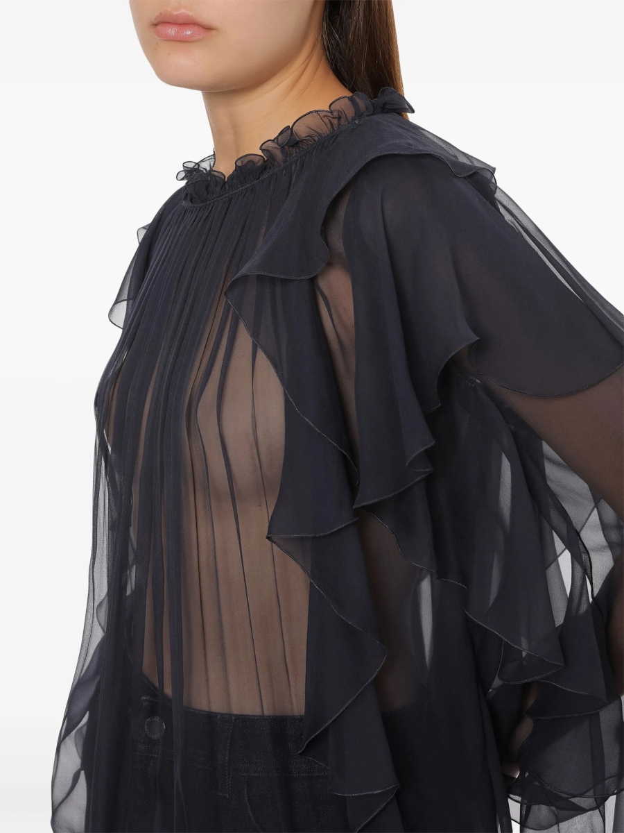Bluza Alberta Ferretti albastra - Img 4