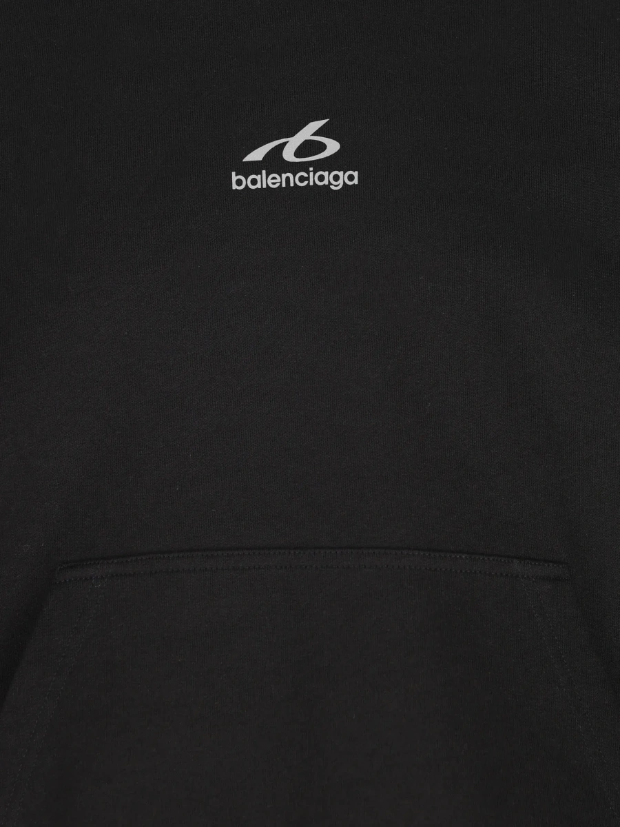 Bluza de trening Balenciaga neagra din bumbac - Img 5