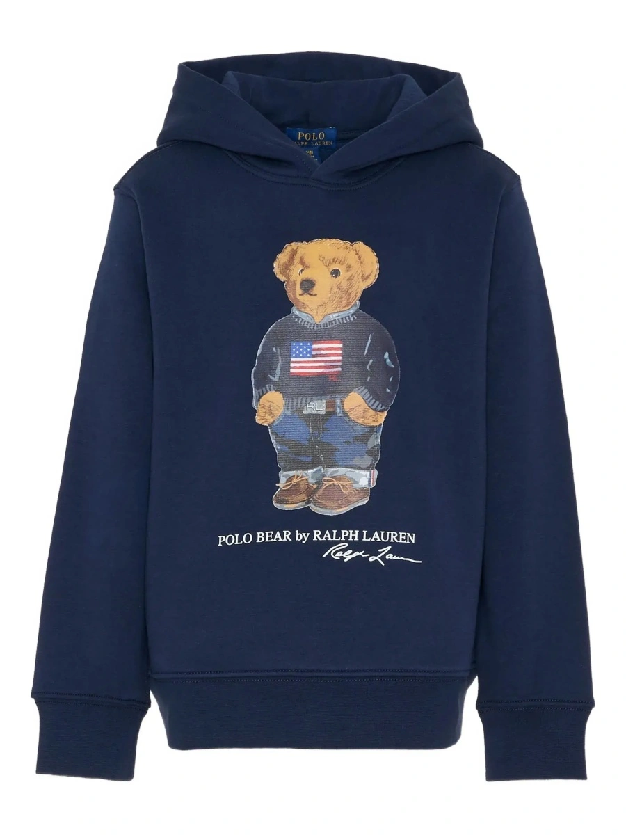 Bluza de trening Ralph Lauren 'Polo Bear' albastra din bumbac - Img 6