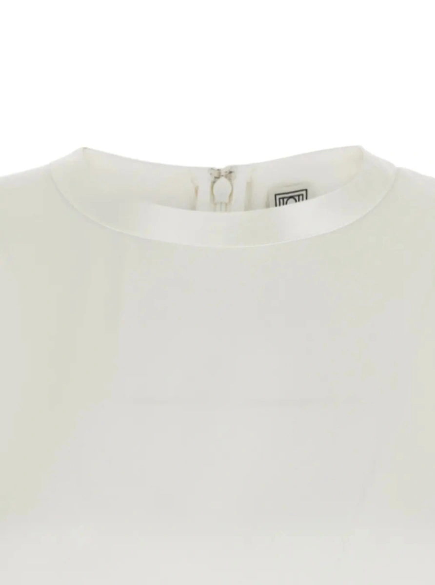 Bluza TOTEME alba din vascoza - Img 3