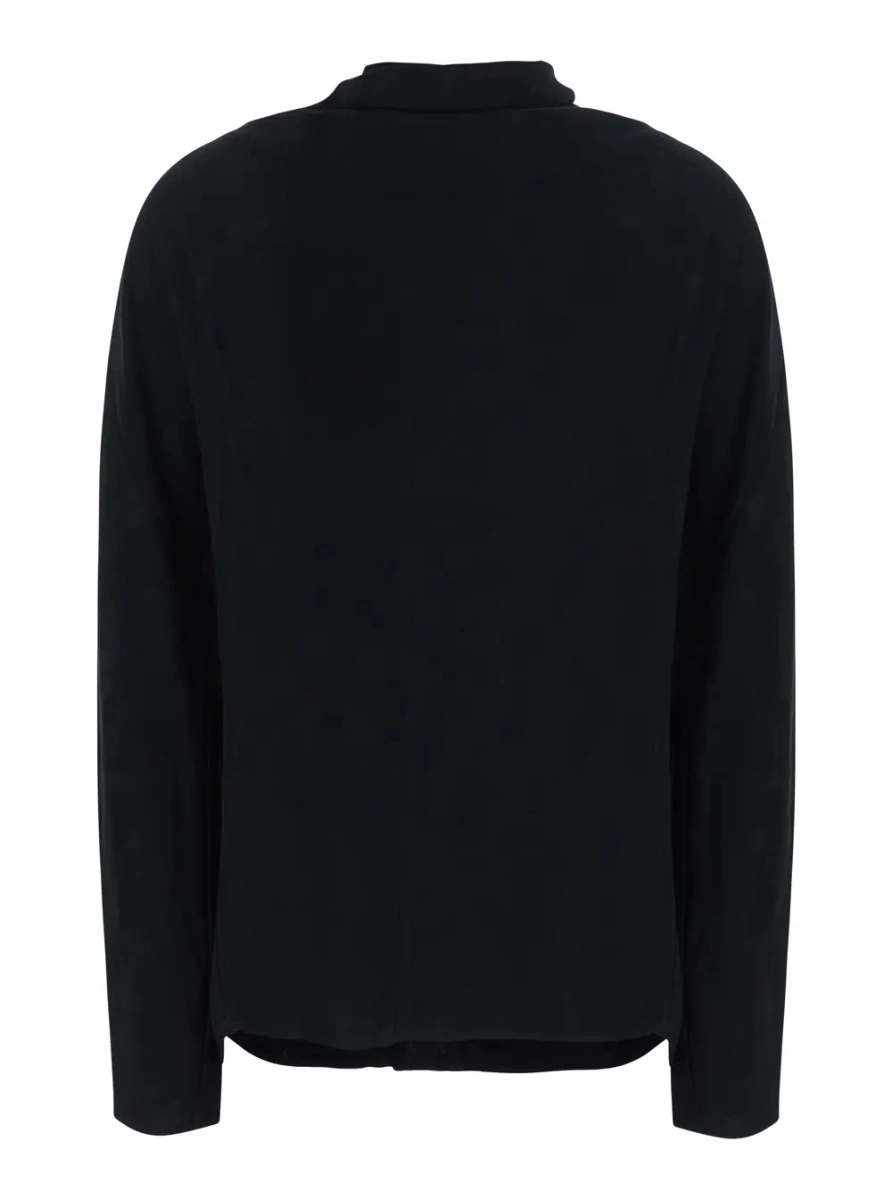 Bluza TOTÊME Black Blouse with Cowl Neck in Viscose Blend for Women - Img 3
