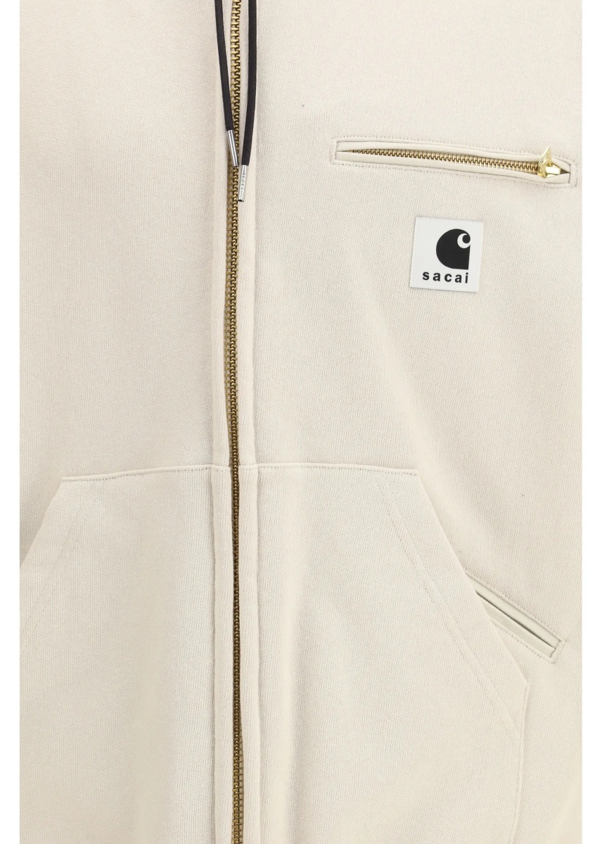 Bluza trening Cotton jersey Hoodie by Sacai + Carhartt WIP - Img 3