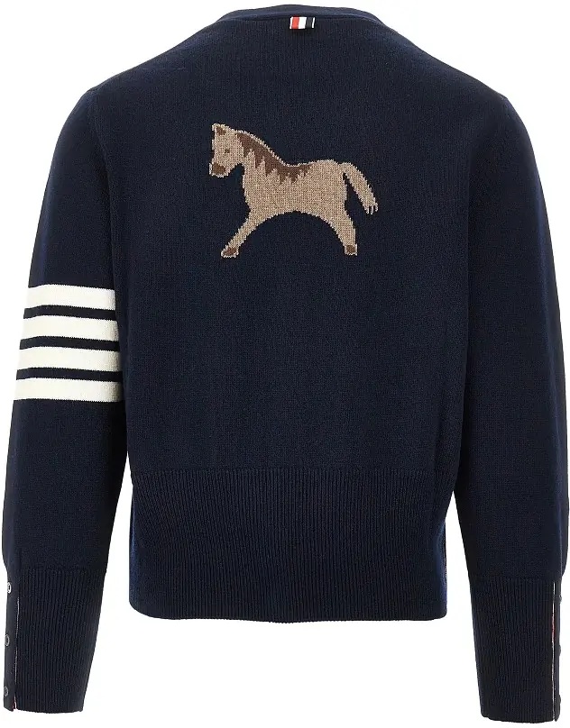 Bluza trening Wool cardigan with horse inlay - Img 3