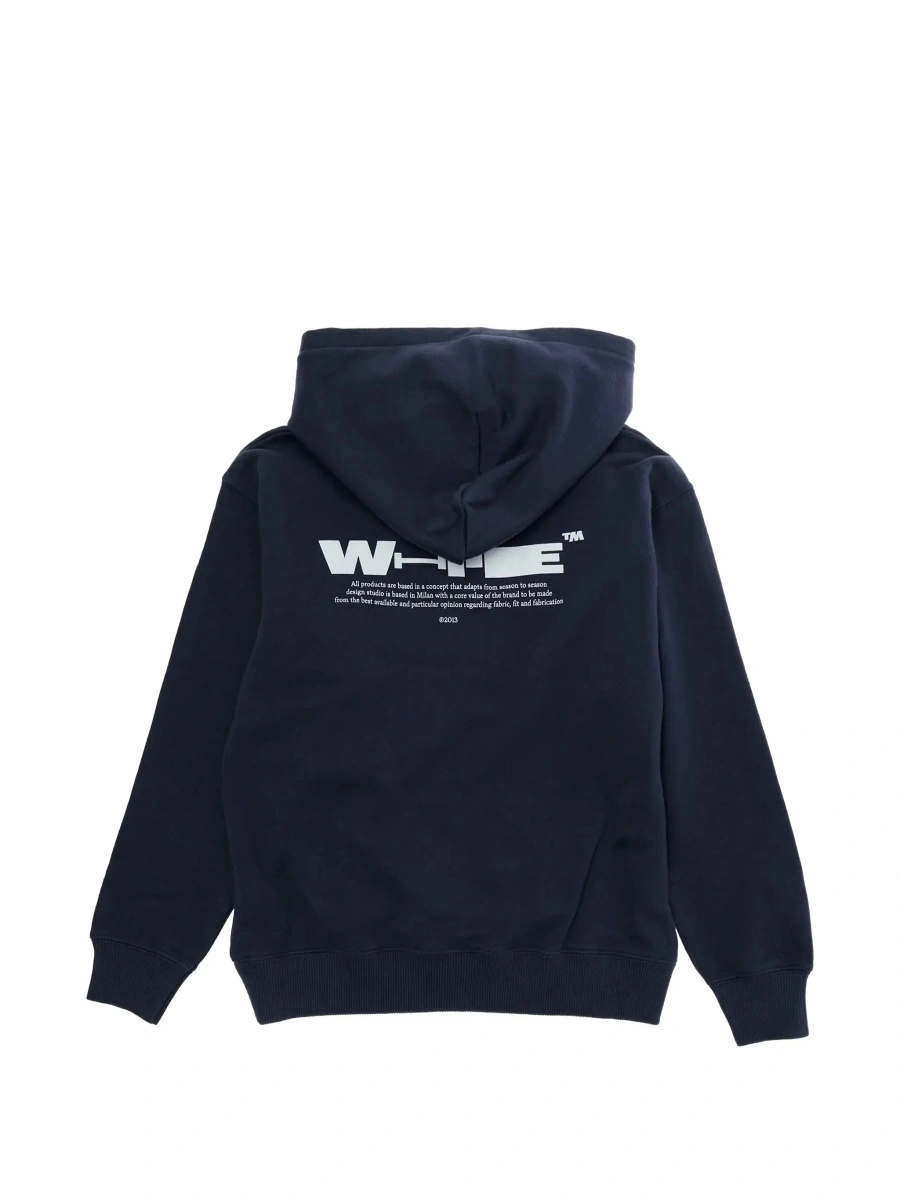 Bluze Blue Cotton Hoodie with Front and Back Logo for Kids - Img 4