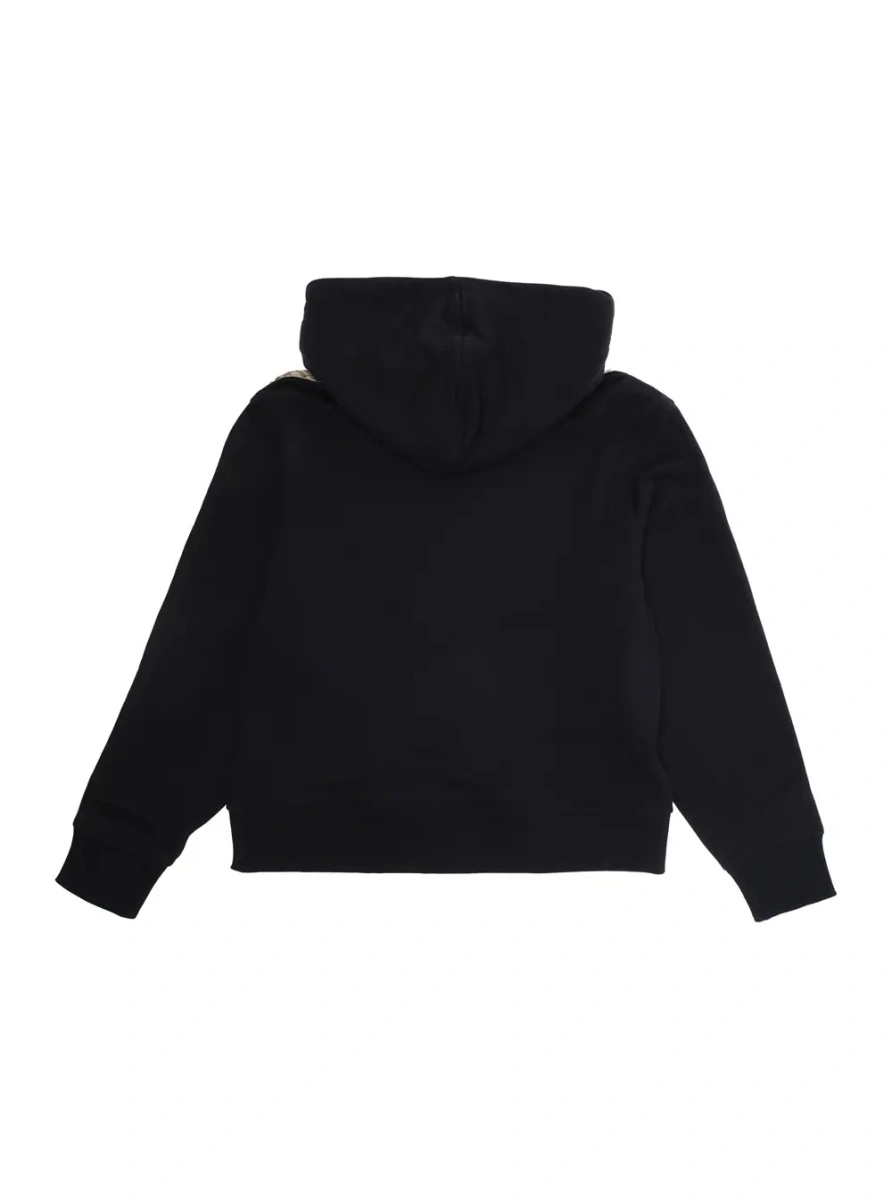 Bluze Hoodie with Equestrian Knight Motif on the Front in Black Cotton Boy - Img 2
