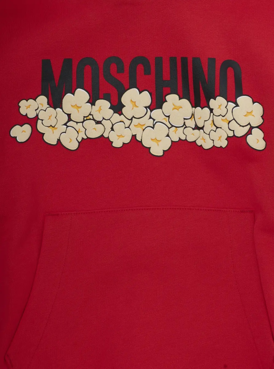 Bluze Red hoodie with logo lettering on the front in cotton boy - Img 3