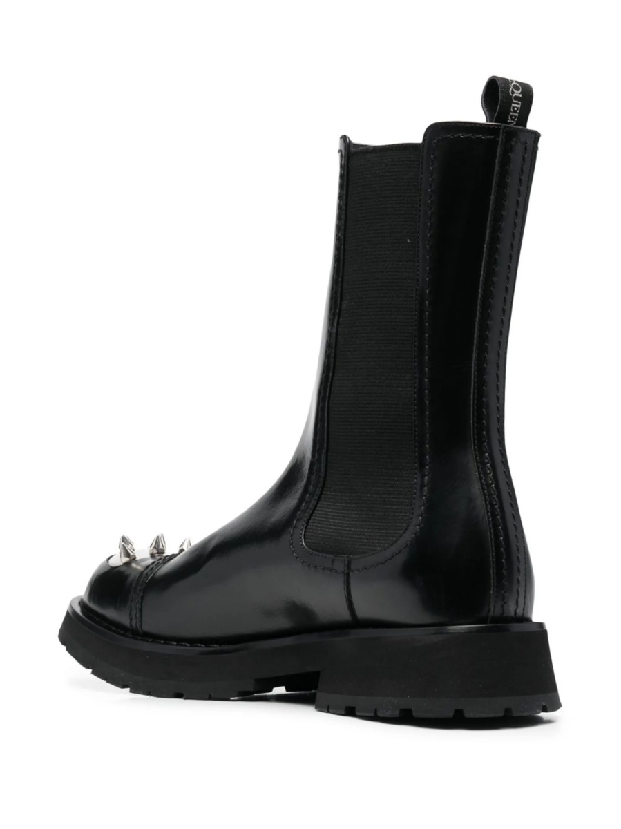 Bocanci Alexander McQueen negri din piele - Img 3