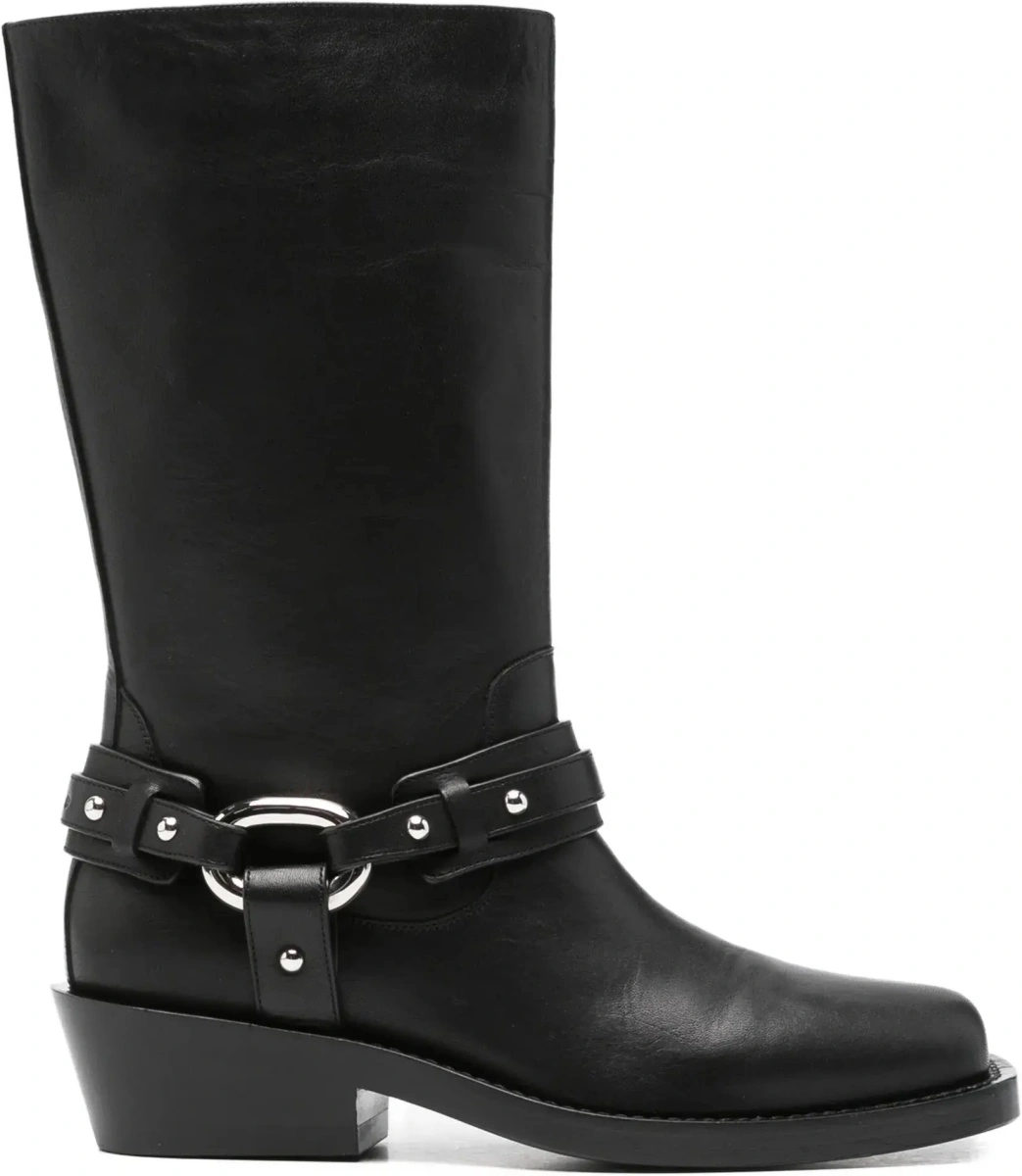 Bocanci casual RABANNE negri din piele - Img 7