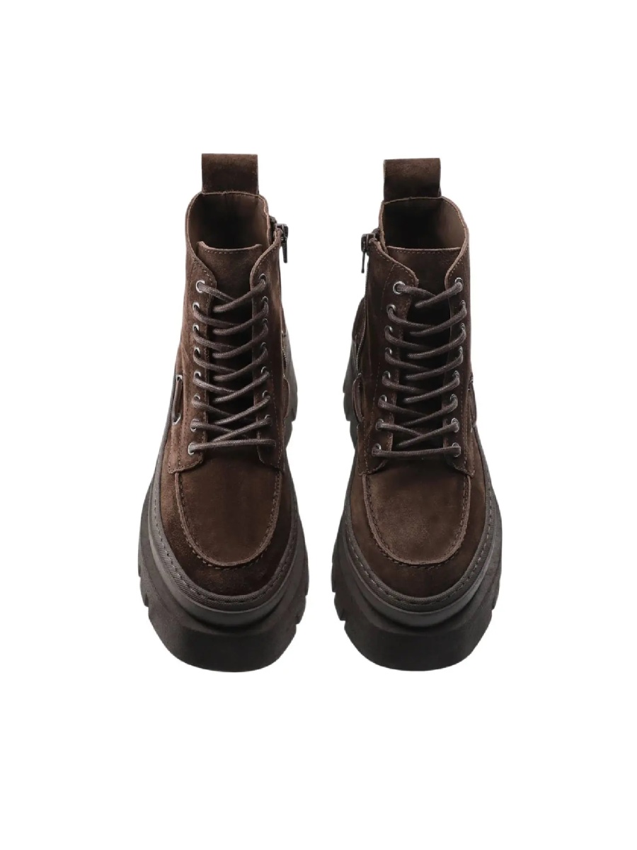 Bocanci Lace-up Boots color chocolate - Img 3