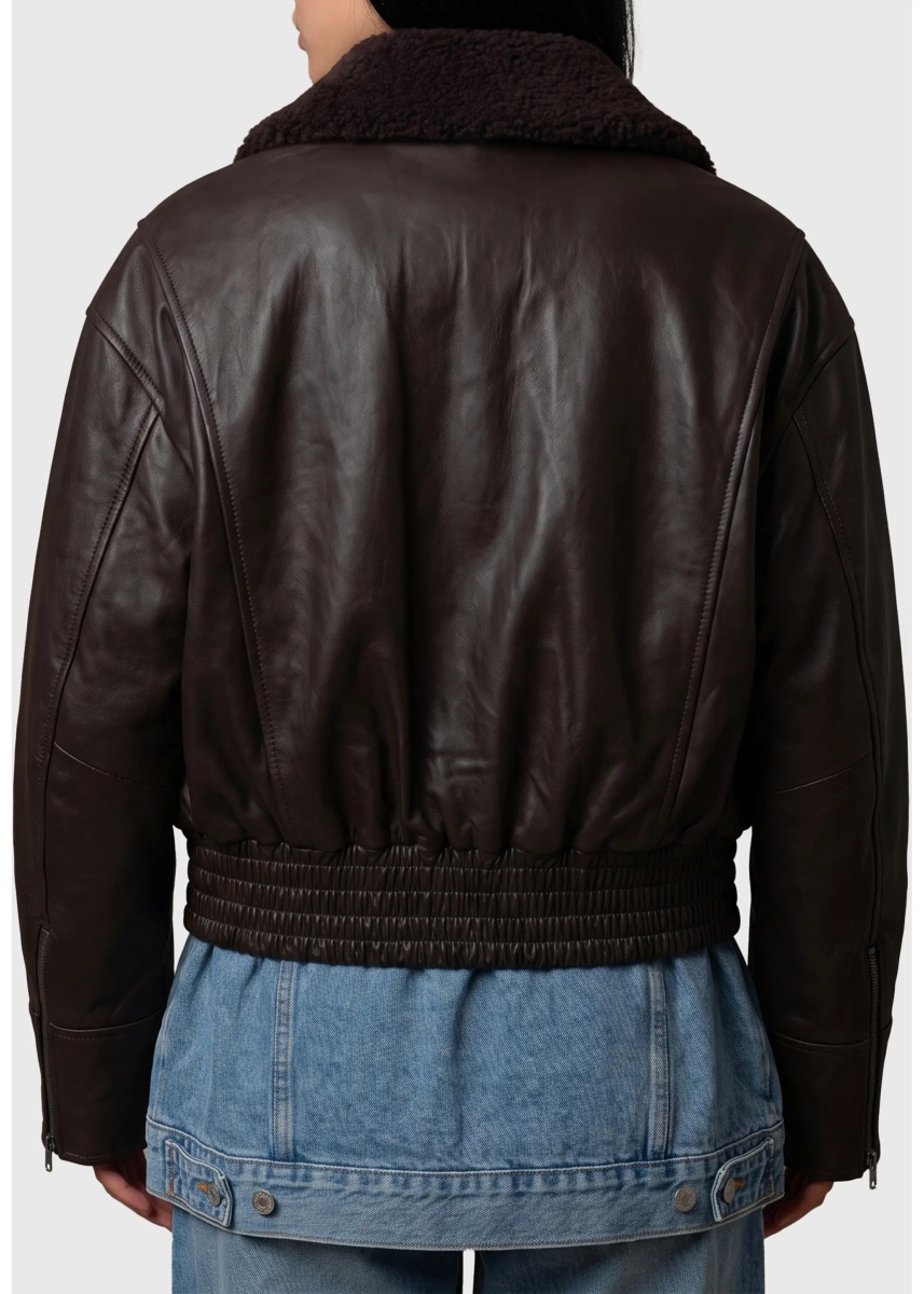 Bomber Dark Leather Iolaila Lane Bomber Jacket - Img 2