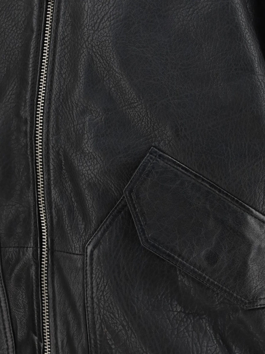 Bomber jacket Alpha Industries neagra din piele - Img 3