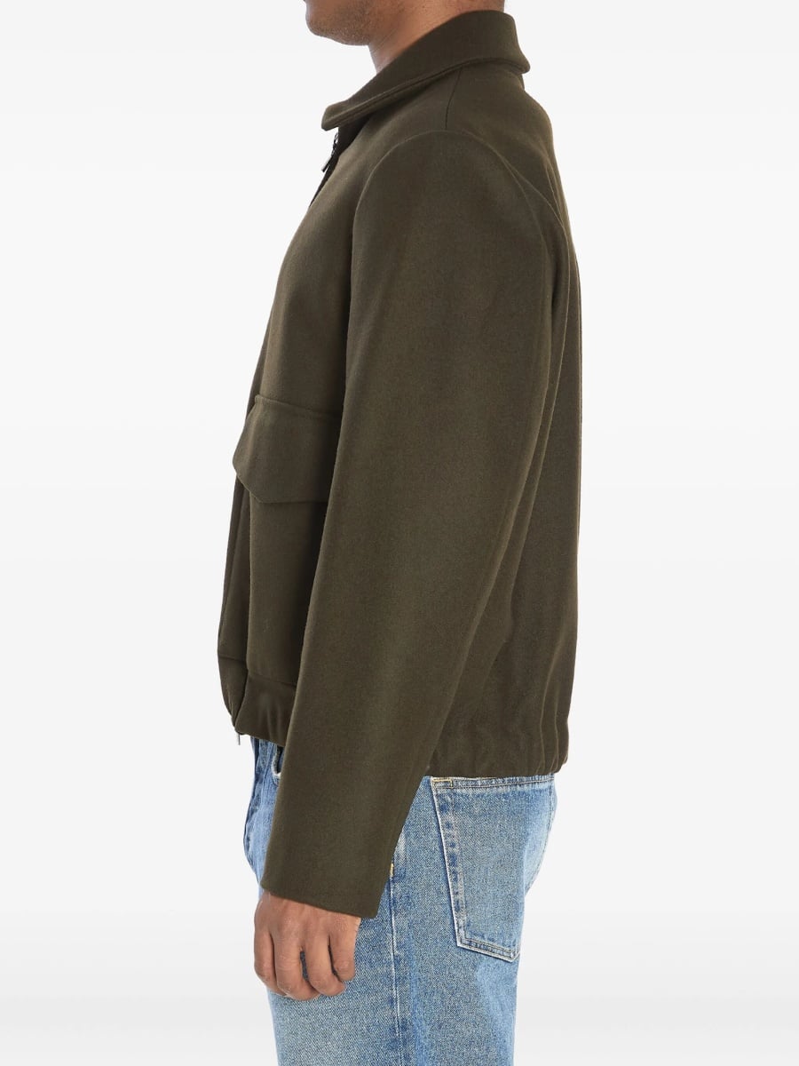 Bomber jacket BARENA verde din lana si poliamida - Img 3